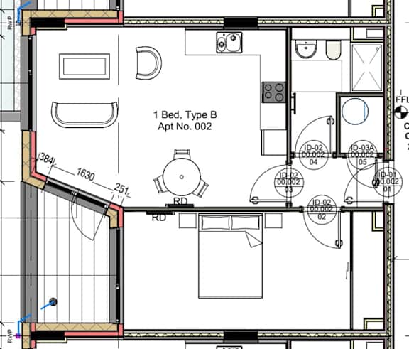 Floor Plan  1 Bed Apartment
