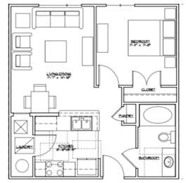  Floor Plan 1 Bedroom