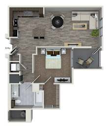 Floor Plan  one bedroom floor plan at 808 west apartments