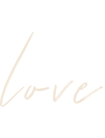 The word "love" is written in a cursive font.