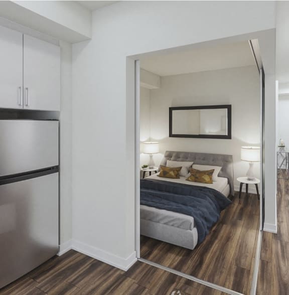 Seperate Bedroom Alcove with innovative Sliding door system