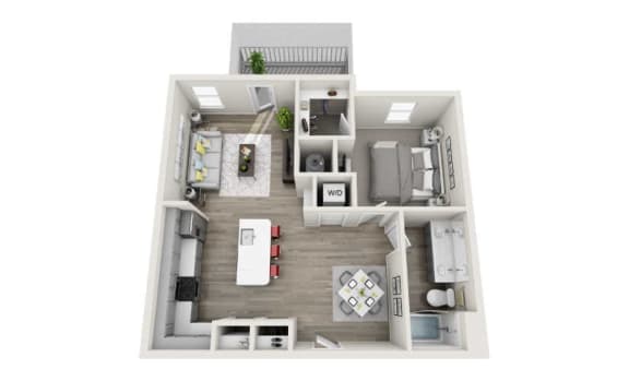 The Hemmingway, 1 bedroom 1 bathroom floor plan 803 Sq.Ft. at Proximity Apartments, South Carolina, 29414
