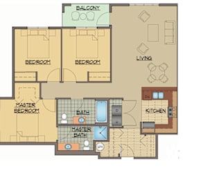 Floor Plan  3x2 Bed Rehab Floor Plan | Apartments For Rent Shoreline Washington | Echo Lake