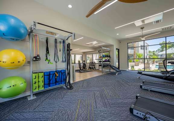 fitness center at the bradley braddock road station apartments