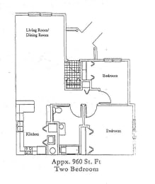  Floor Plan 2 Bedroom 1 Bath