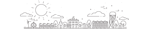 an illustration of a city on a black background