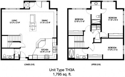 Three Bedroom_Floor Plan at 808 Berry Place, Saint Paul, MN 55114