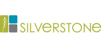 Silverstone Logo in lime green, teal and grey
