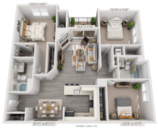 C1 Floor Plan at The Residences at Springfield Station, Springfield, 22150