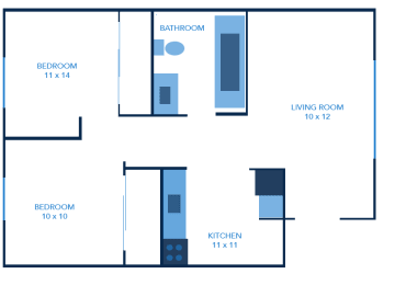  Floor Plan 2 Bedroom Townhomes