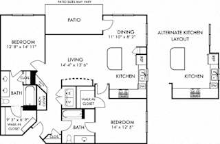 Cary. 2 bedroom apartment. Kitchen with island open to living/dinning rooms. 2 full bathrooms, double vanity in master. Walk-in closets. Patio/balcony.