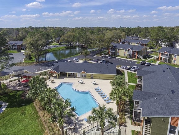 Ariel View of the Pool Area at Latigo 27