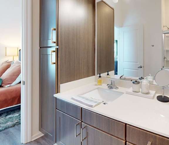 Bathroom with a White Countertop at Artesia at Lakewood Ranch Apartments, Bradenton, 34211