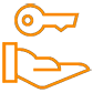a picture of a clock on a orange background
