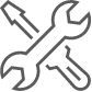 Two crossed wrenches forming an 'X' shape.