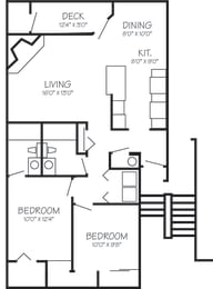 Park Creek Village | Trillium 2x2 928 sq ft