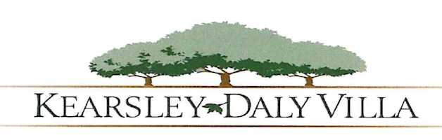 A logo with a tree and the words "Kearsley Daly Villa".