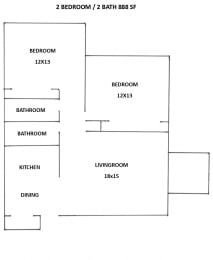  Floor Plan 2 Bedroom 2 Bathroom