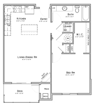 Unit B2-Bent Building-1 bedroom apartment at 360 at Jordan West best new apartments West Des Moines IA 50266