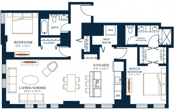 Belden Stratford | 2 Bedroom 2 Bath | 1325 Sq Ft  at The Belden Stratford, Illinois, 60614