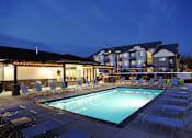 Thumbnail 15 of 35 - Night View Of Pool at Corso Apartments, Missoula, MT, 59801