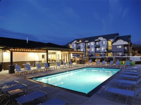 Night View Of Pool at Corso Apartments, Missoula, MT, 59801
