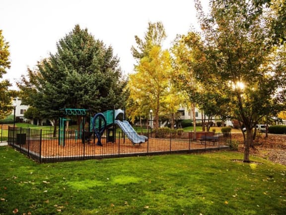 Playground view at Edgewater Apartments Boise, Boise, Idaho