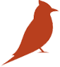 Red silhouette of a bird at The Lark, London
