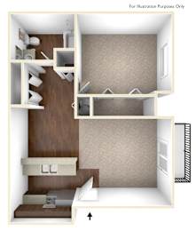 Floor Plan  1 Bed Terrace 3rd Floor Reno