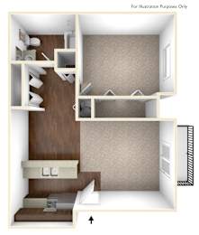Floor Plan  1 Bed Terrace Garden Reno