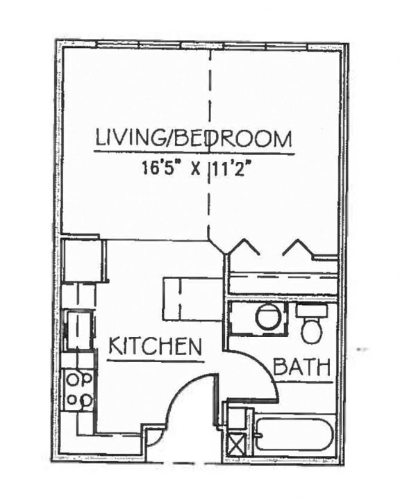 Studio bedroom floor plan  l Blakely Echo Lake