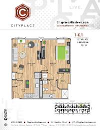 1 bed 1 bath A at Cityplace Apartment Homes Apartments, Allentown, PA, 18101