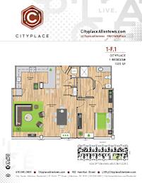 1 bed 1 bath E at Cityplace Apartment Homes Apartments, Allentown