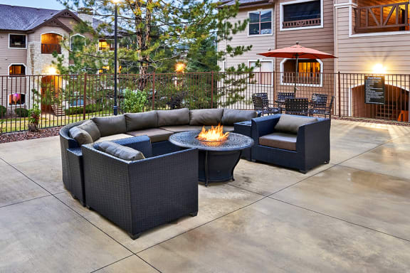 Outdoor fire pit with seating
