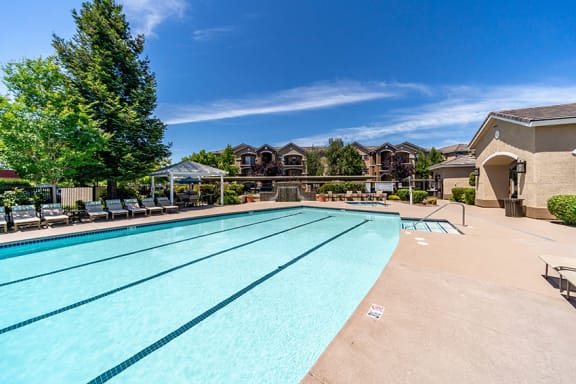 Mountain Shadows Apartments resort-style swimming pool and spa