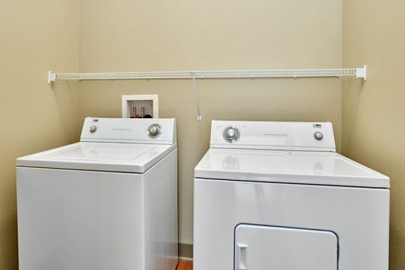 Acadia at Cornerstar Apartments full-sized Whirlpool washer and dryers