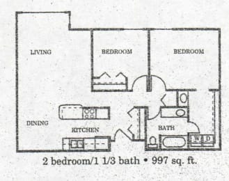  Floor Plan 2 Bedroom 1 Bathroom Plus Den