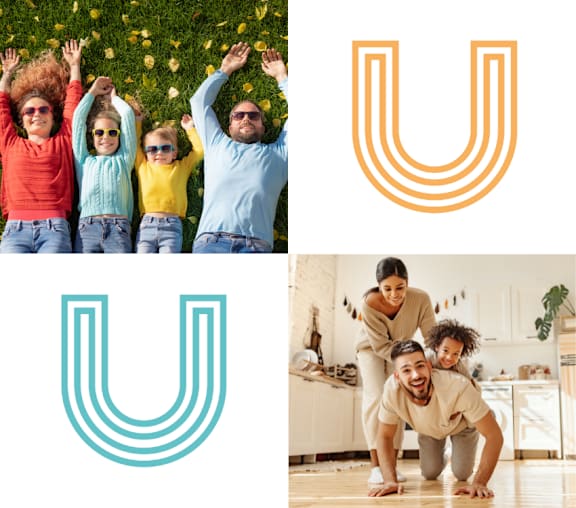 a collage of photos with the u logo