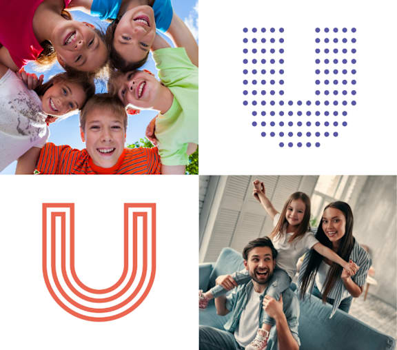 a collage of photos with the u logo