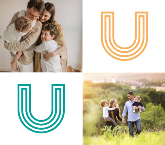a collage of photos with the u logo
