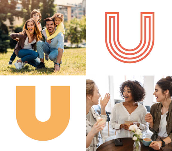 a collage of photos with the u logo