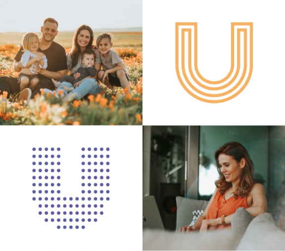 a collage of photos with the u logo