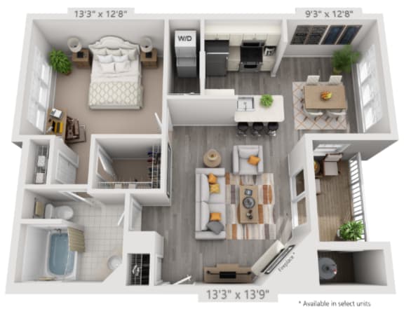 A7 Floor Plan at The Residences at Springfield Station, Springfield