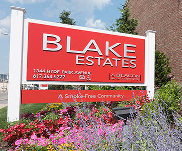 Blake Estates independent senior living apartments in Hyde Park, MA