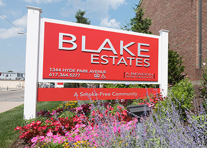 Blake Estates independent senior living apartments in Hyde Park, MA
