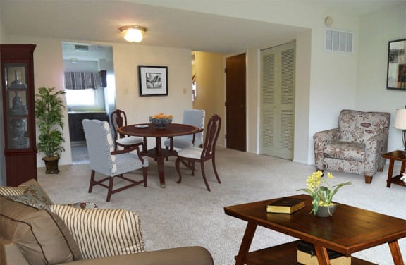 Spacious Living and Dining Room at Cambridge Square Bedford