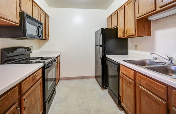One Bedroom Apartment Style Kitchen at Lake Oaks Apartments