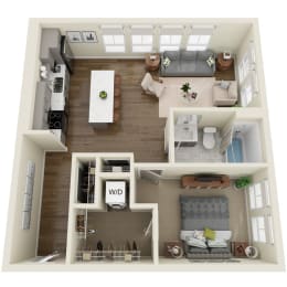 Floor Plan  Hexum Floor Plan at Dillard Apartments, Fargo, North Dakota 58102