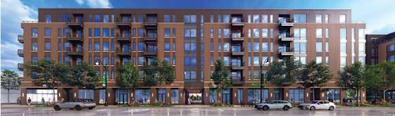 Apartment Building Exterior at 23rd Place Apartments, Chicago, Illinois
