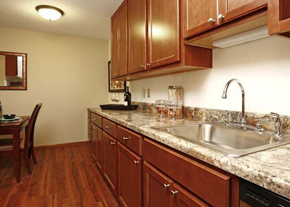 Remodeled Apartment Kitchens At Villages on McKnight Apartments In North St Paul, MN